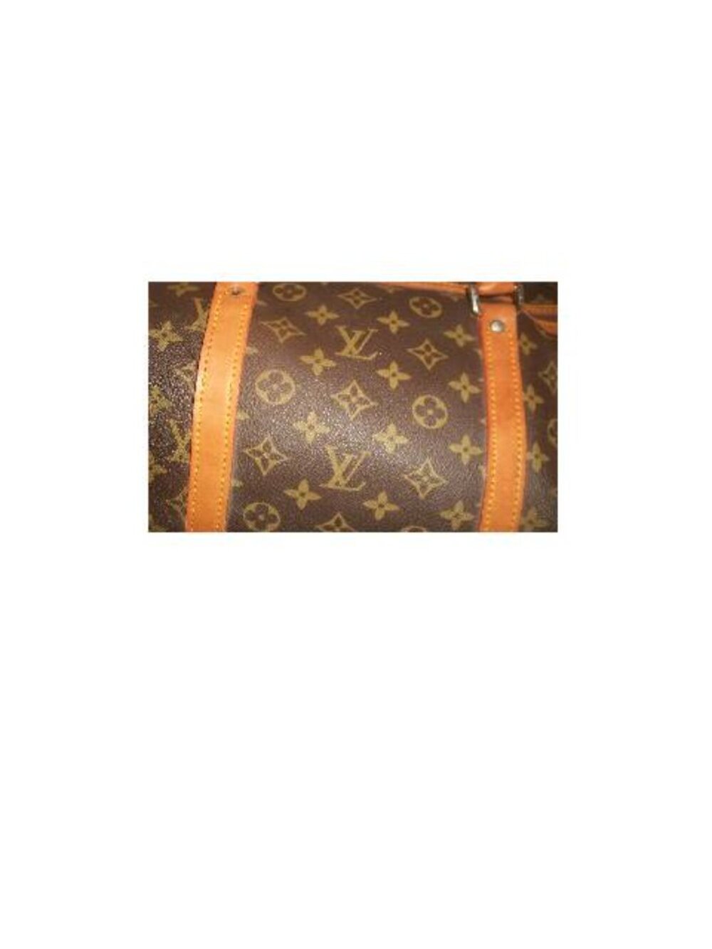 Large Top-Zip Vintage Hand-Held Monogram Duffel w Leather Trim & Handles NOT LV - Picture 11 of 16